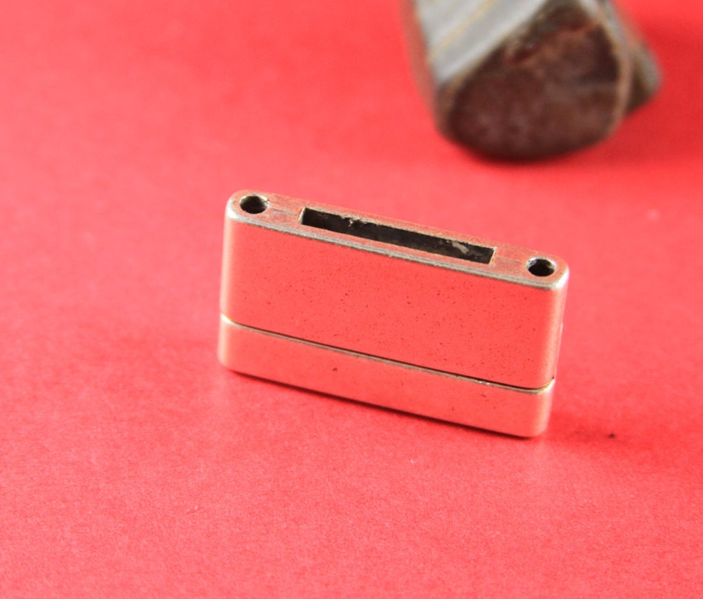 FC0161>>MADE in EUROPE zamak clasp, 20mm flat cord clasp, large clasp, silver clasp Qty1