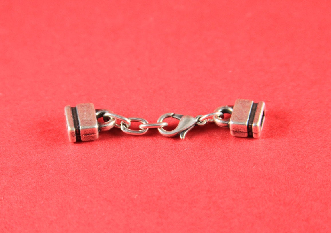 5/3 MADE in EUROPE 2 zamak clasp with extention chain, 5mm adjustable clasp, flat 5mm clasp,  flat 5mm clasp (76920/06)qty2