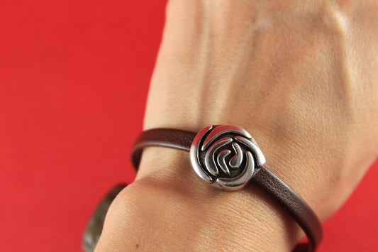 FC0263>>MADE in EUROPE zamak flower clasp for flat cord, zamak rose clasp for flat cord, clasp for 6mm cord qty1