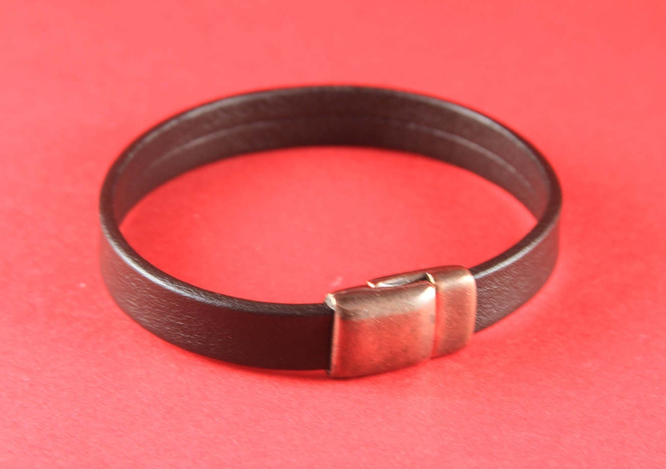 FC0212>>MADE IN EUROPE copper magnetic clasp, flat leather cord clasp, copper 10mm flat cord clasp, 10mm cord magnetic clasp (Xm5982AC) Qty1