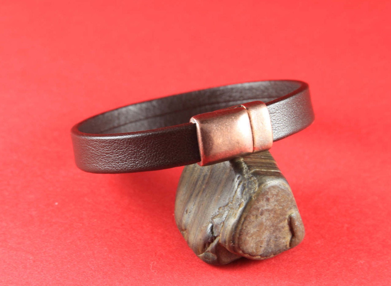FC0212>>MADE IN EUROPE copper magnetic clasp, flat leather cord clasp, copper 10mm flat cord clasp, 10mm cord magnetic clasp (Xm5982AC) Qty1