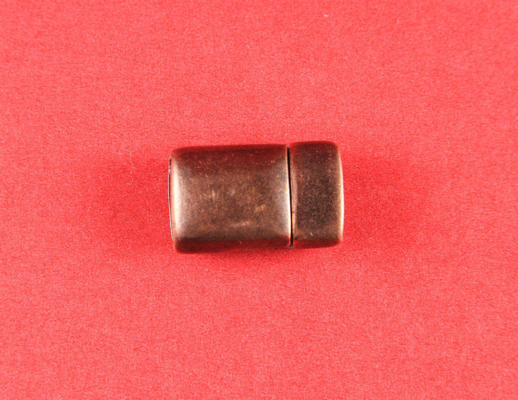 FC0212>>MADE IN EUROPE copper magnetic clasp, flat leather cord clasp, copper 10mm flat cord clasp, 10mm cord magnetic clasp (Xm5982AC) Qty1