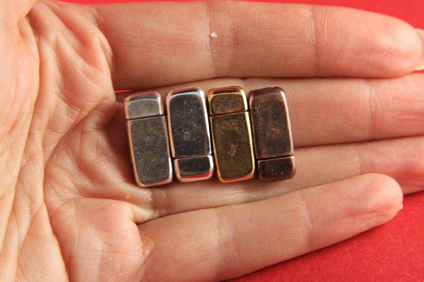 FC0208>> MADE IN EUROPE, magnetic clasp, 5mm flat cord clasp, bracelet clasp, flat cord magnetic clasp (XM5980SP) Qty1
