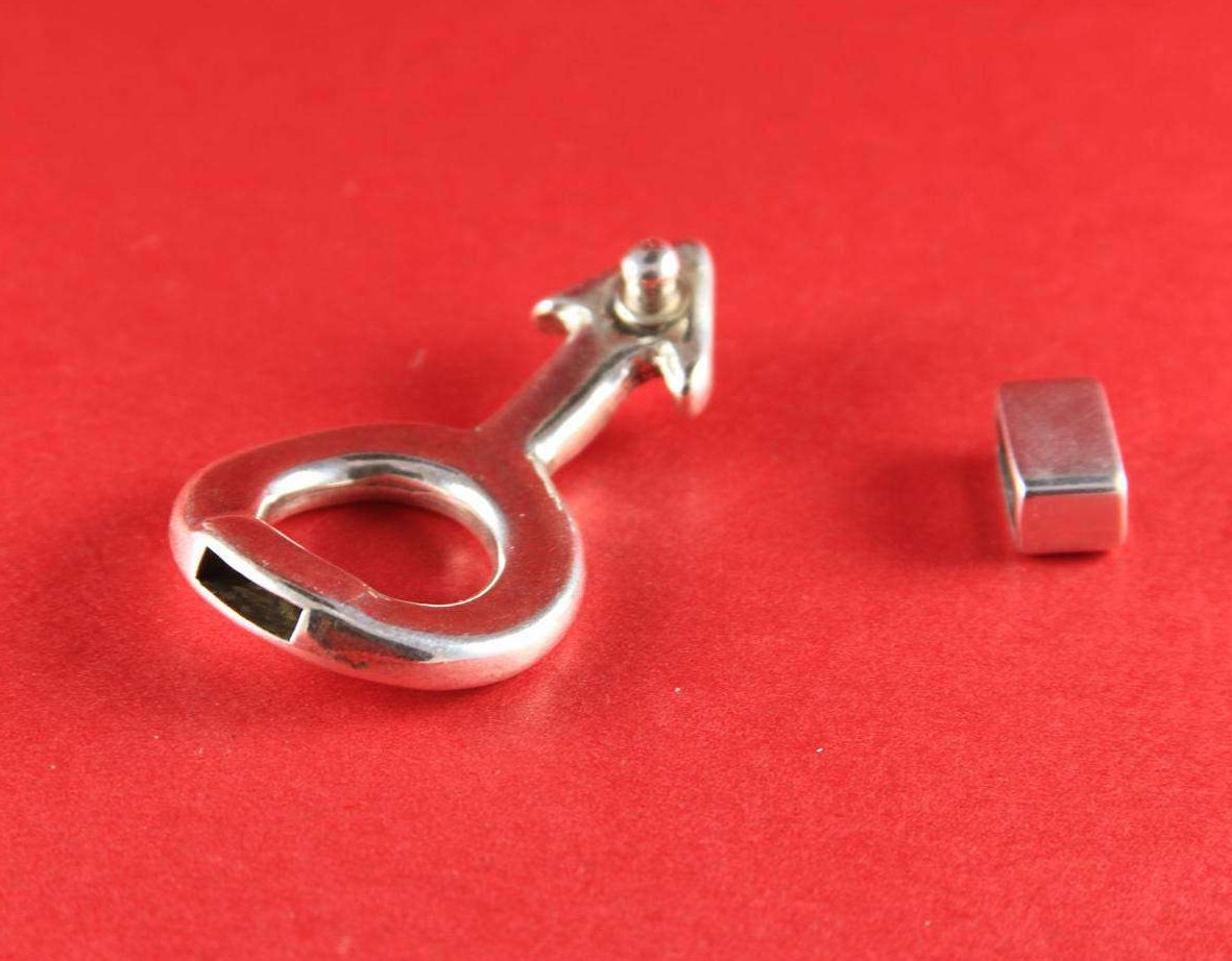FC0254>>MADE in EUROPE zamak  male sign clasp with slider, 10mm flat cord male sign fastener clasp,  (4740/10) Qty1