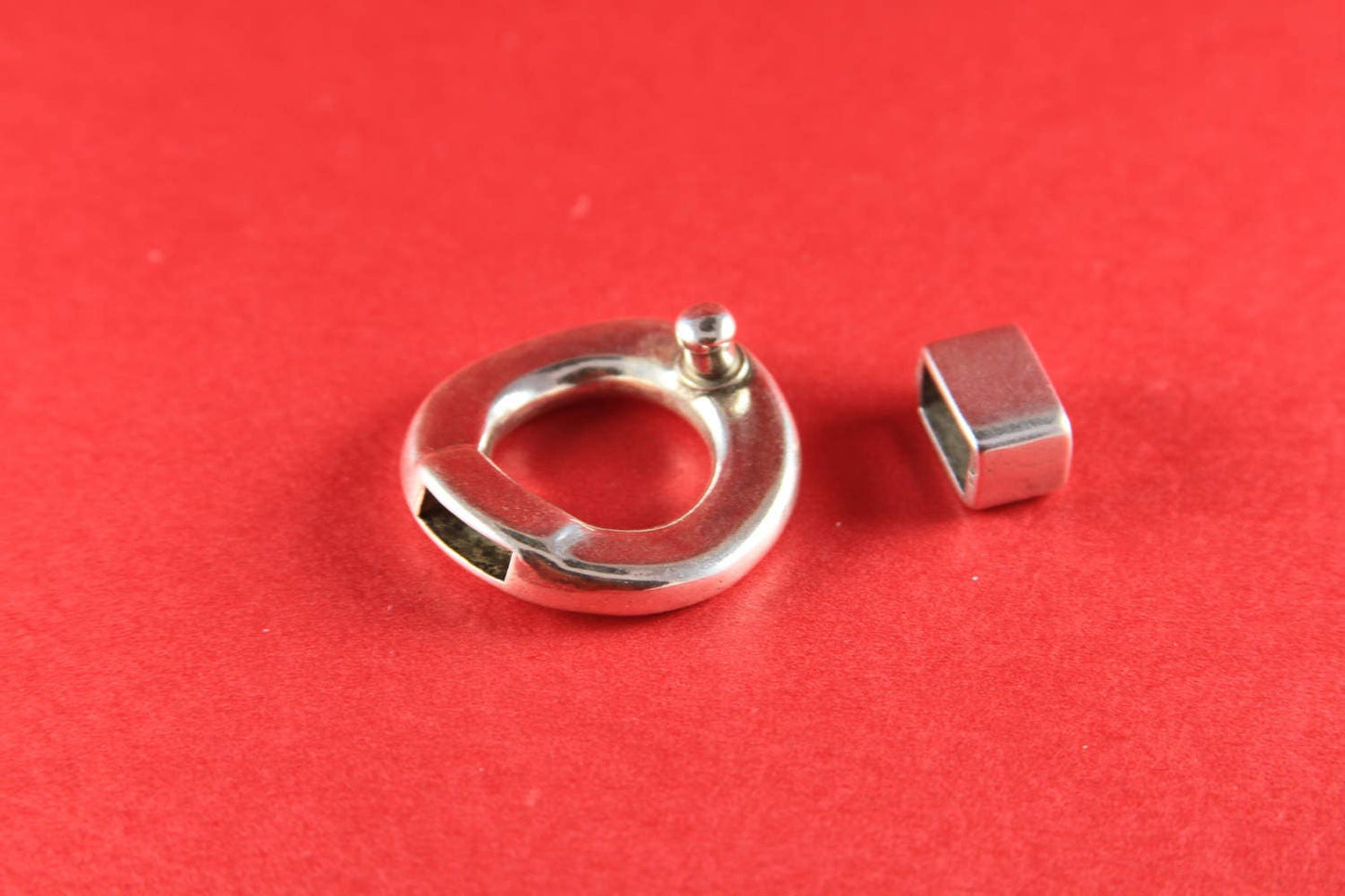 FC0159>>MADE in EUROPE zamak donut clasp with slider, 10mm flat cord fastener clasp,  (4765/10) Qty1