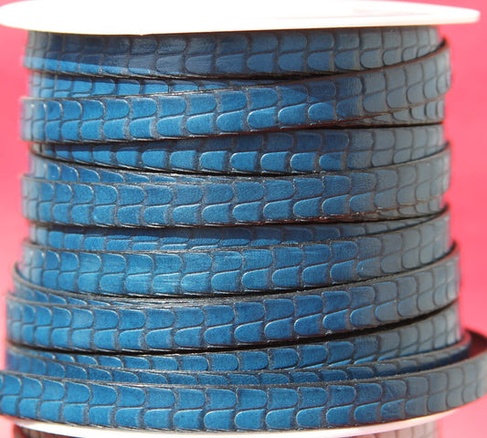 MADE in EUROPE 24'' flat 10mm engraved leather cord, 10mm flat leather cord, 10mm embossed leather cord (511/10/14)