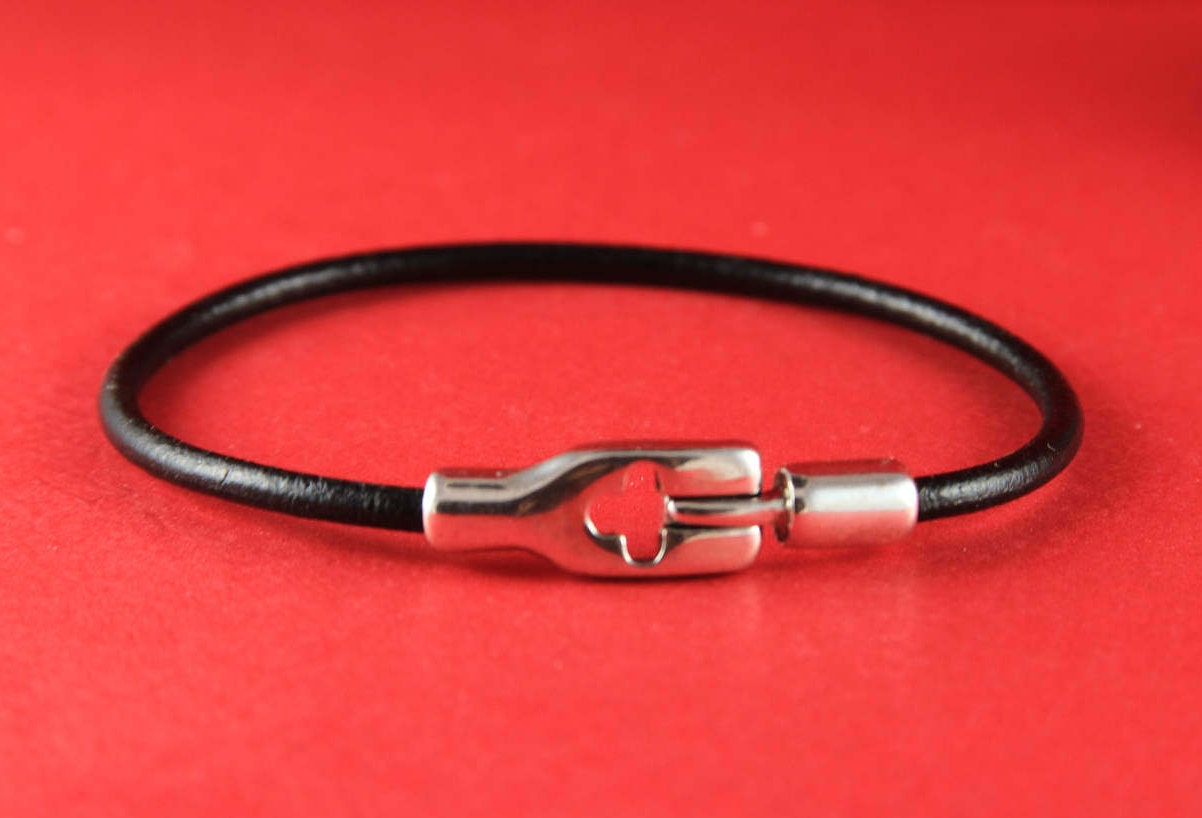 RC0081>>MADE in EUROPE  zamak hook clasps for round leather cord, 3mm cord zamak hook clasp (ABLZ130S) qty1