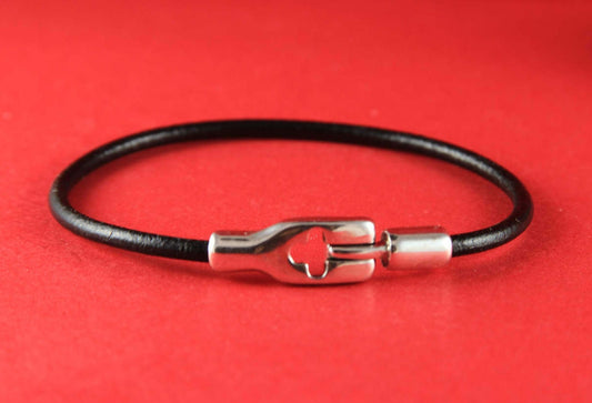 RC0081>>MADE in EUROPE  zamak hook clasps for round leather cord, 3mm cord zamak hook clasp (ABLZ130S) qty1