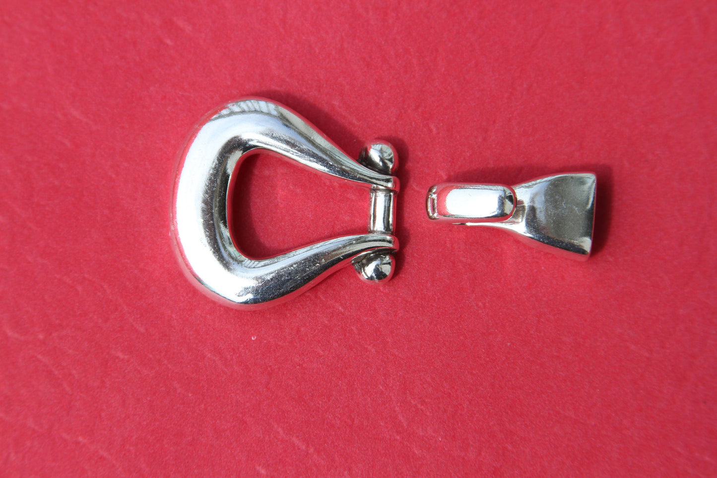 FC0021>>MADE in EUROPE zamak hook clasp set, bracelet clasp, silver hook clasp, flat cord hook clasp  Qty1