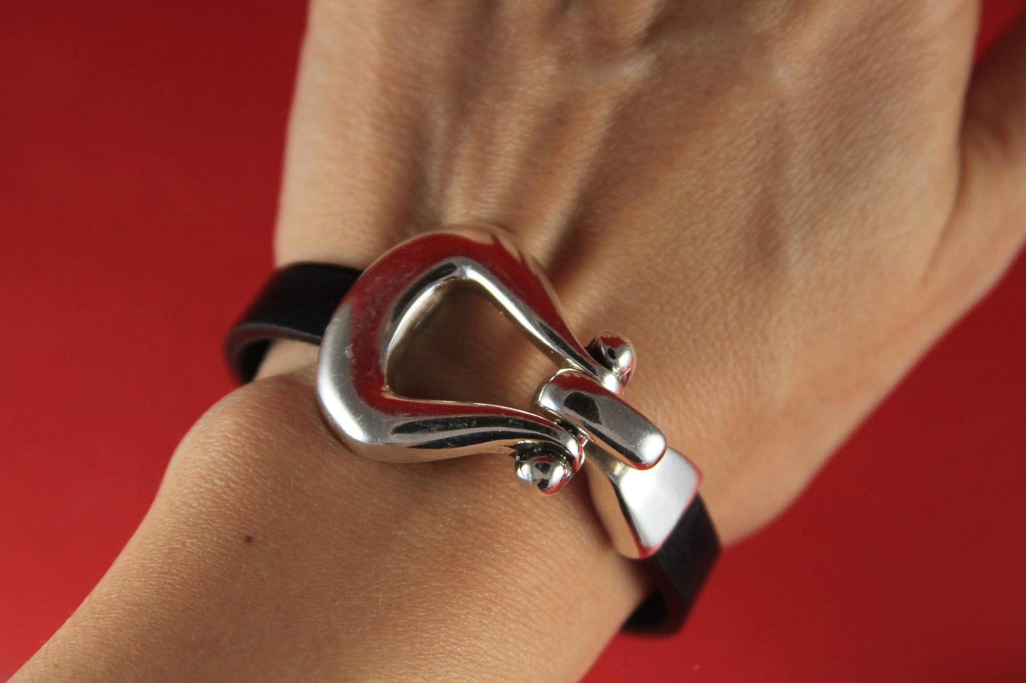 FC0021>>MADE in EUROPE zamak hook clasp set, bracelet clasp, silver hook clasp, flat cord hook clasp  Qty1