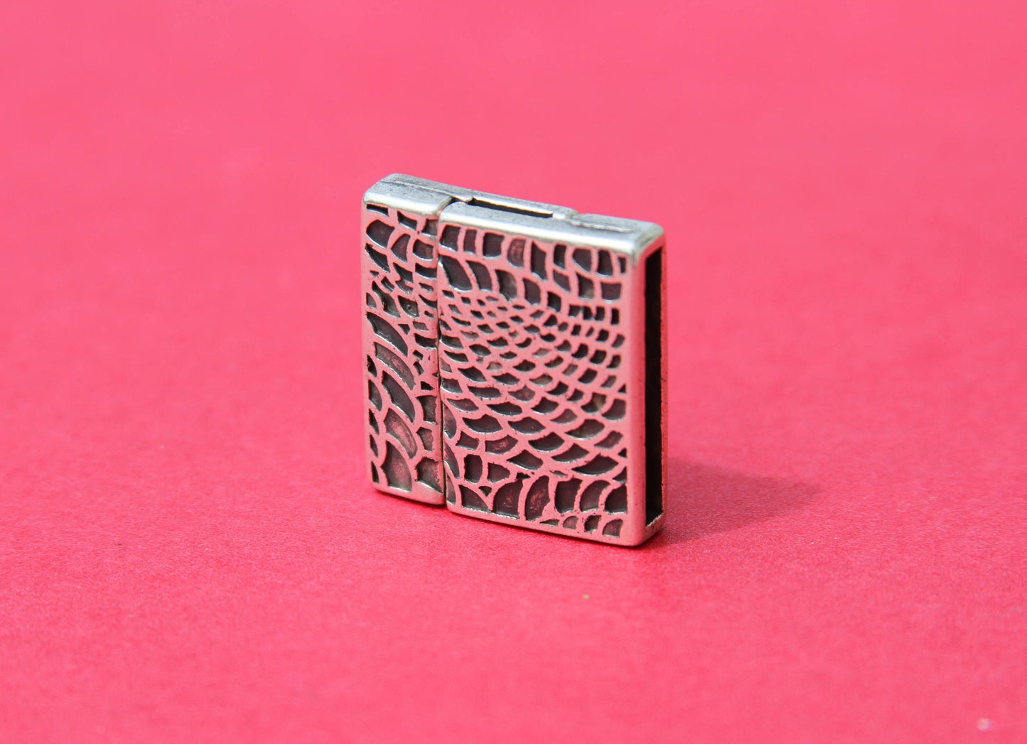 FC0073>>MADE in EUROPE zamak clasp, 20mm flat cord clasp, large clasp, silver clasp (78915/20) Qty1