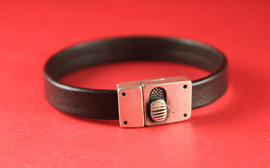 FC0257>> MADE in EUROPE zamak clasp, 10mm flat cord clasp, 10x2mm masculine clasp (77979/10) Qty1