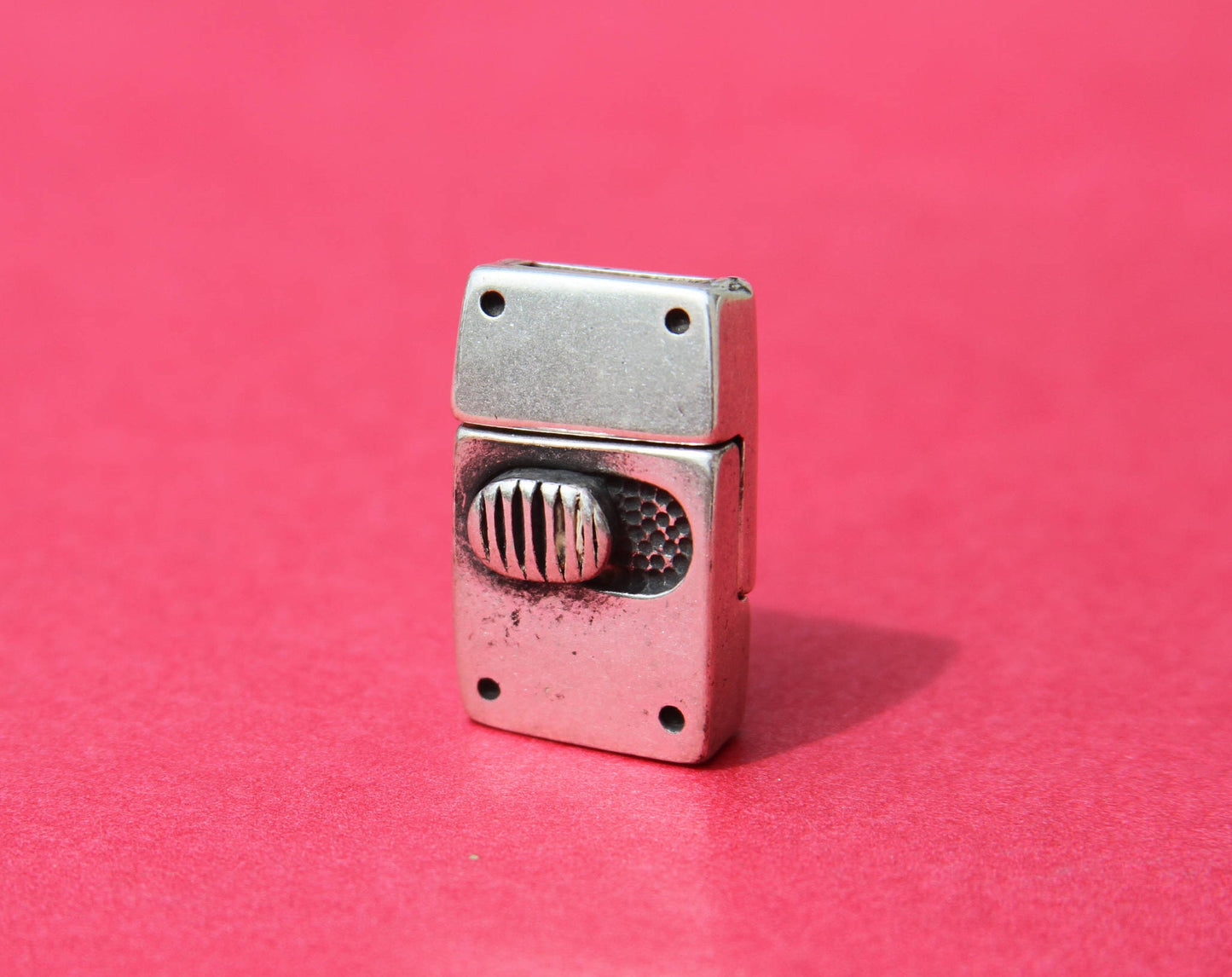 FC0257>> MADE in EUROPE zamak clasp, 10mm flat cord clasp, 10x2mm masculine clasp (77979/10) Qty1