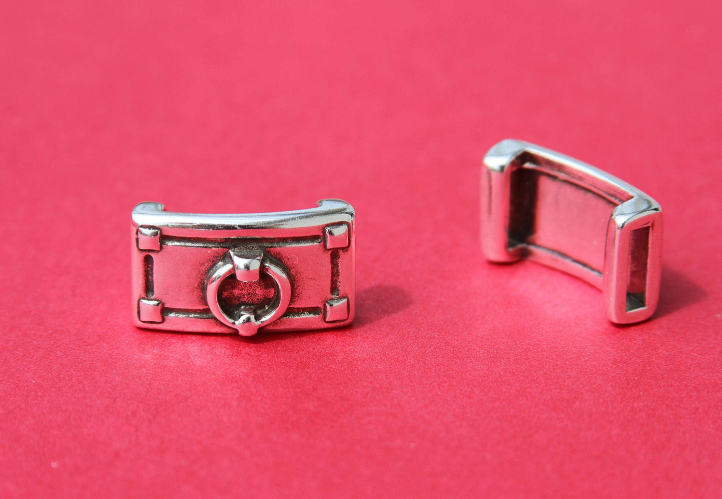 FS0165>>MADE in EUROPE  2 zamak sliders, 10mm flat cord slider, 10mm leather cord sliders, zamak sliders (5390/10) Qty2