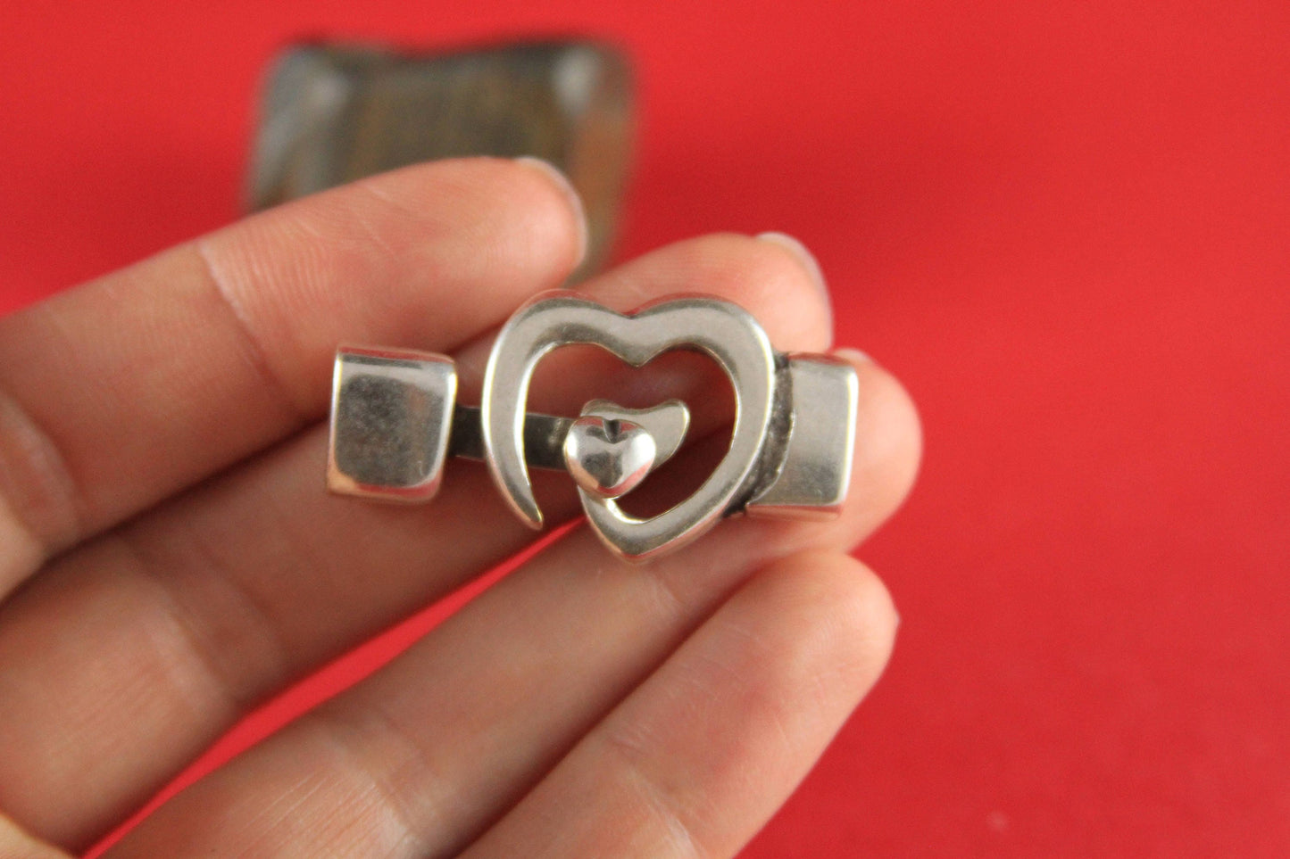 FC0025>> MADE IN EUROPE toggle clasp, swirl toggle clasp, spiral heart toggle clasp, heart toggle clasp (78934/10)