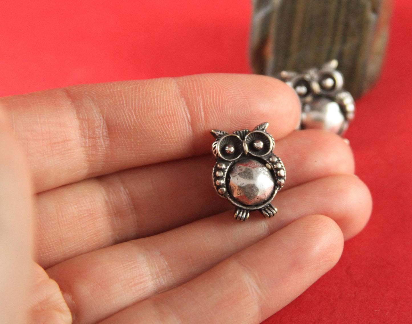 FS0224>>MADE in EUROPE  2 zamak owl sliders, 10mm flat cord slider, 10mm leather cord owl sliders, zamak sliders Qty2