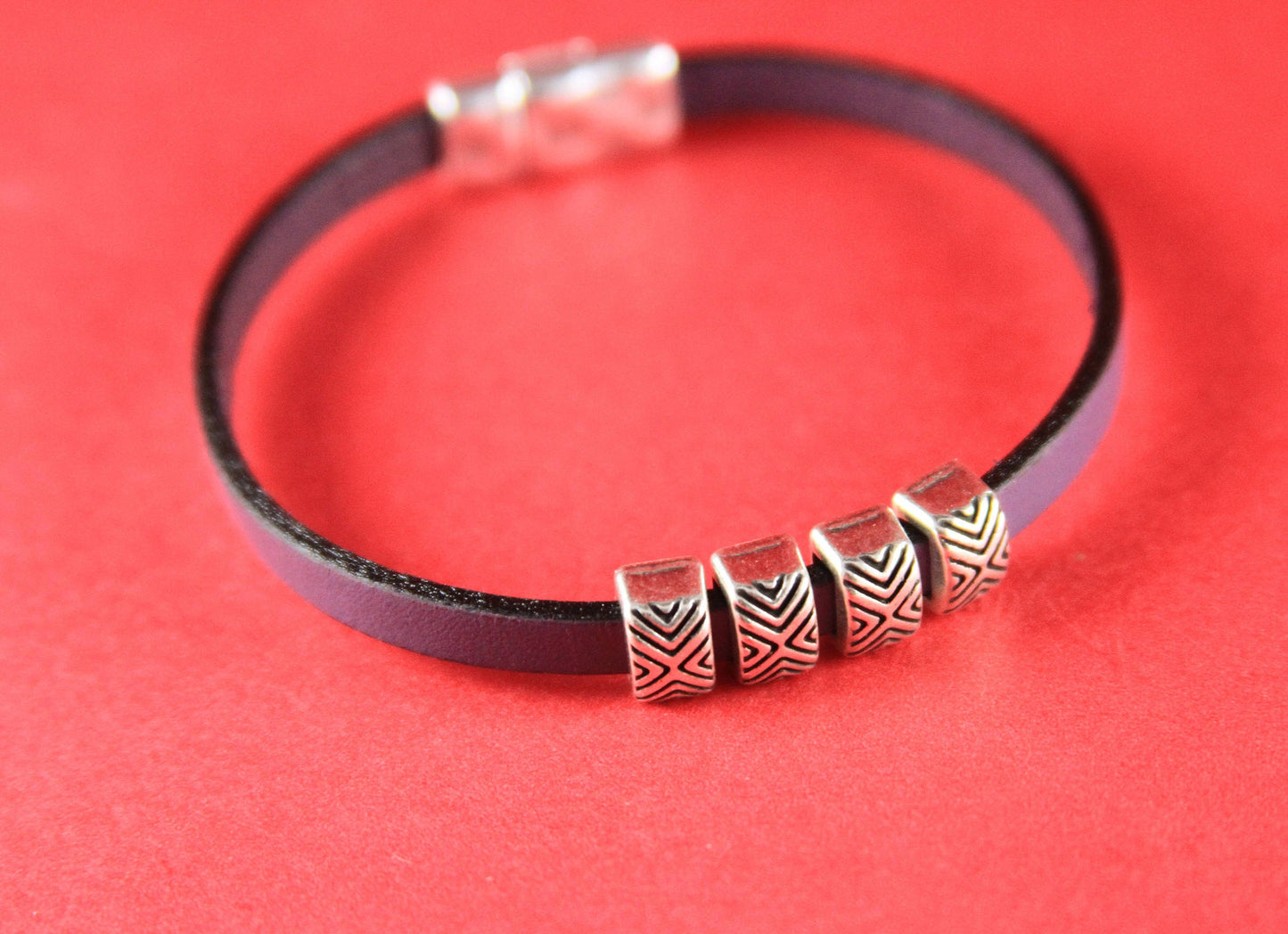 FS0257>> MADE in EUROPE 4 zamak sliders for 5mm cord, flat cord slider, zamak bar slider qty4