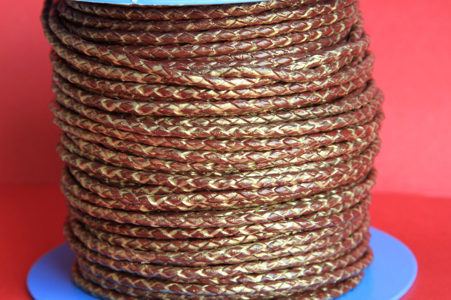 MADE IN SPAIN  24" of 3mm braided leather cord, braided leather cord, 3mm round braided  leather cord, (tr3mtorv)