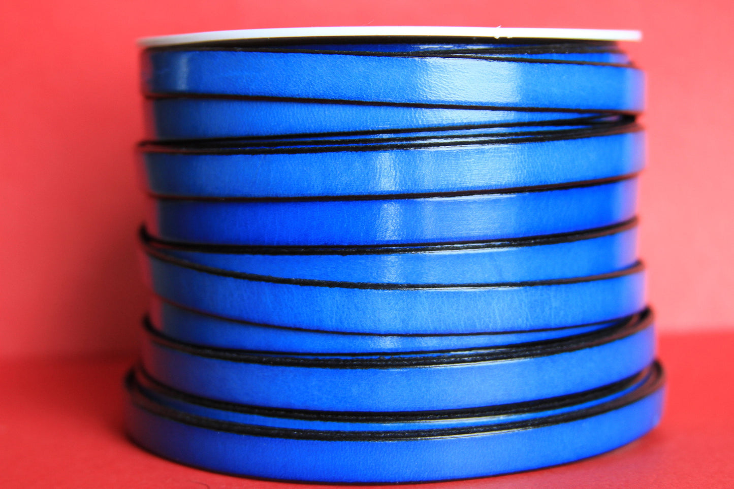 MADE in EUROPE 24" flat leather cord, 10mm leather cord, blue genuine leather cord (221/10/28)