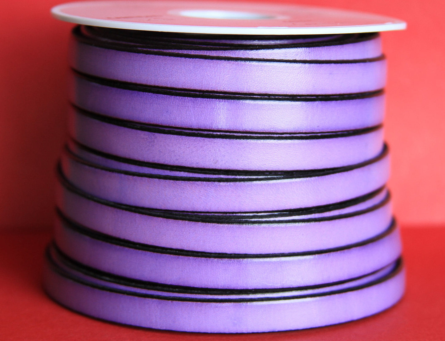 MADE in EUROPE 24" flat leather cord, 10mm leather cord, light purple genuine leather cord (221/10/24)