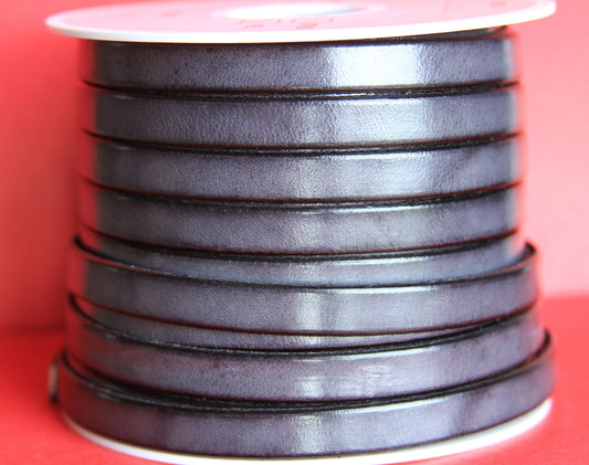 MADE in EUROPE 24" flat leather cord, 10mm leather cord, gray genuine leather cord (221/10/40)