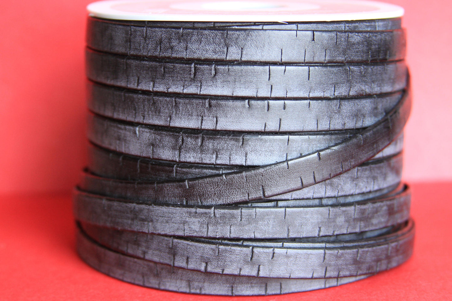 MADE in EUROPE 24" flat leather cord, black 10mm leather cord, genuine leather cord (440/10/01)