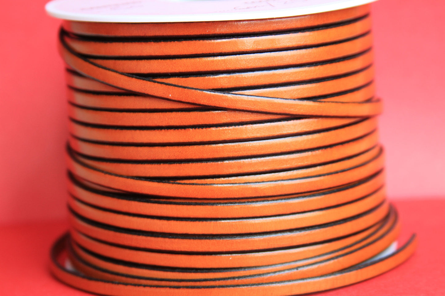 MADE in EUROPE 1 yard of 5mm flat leather cord, genuine leather 5mm strip, flat leather cord (221/05/25)