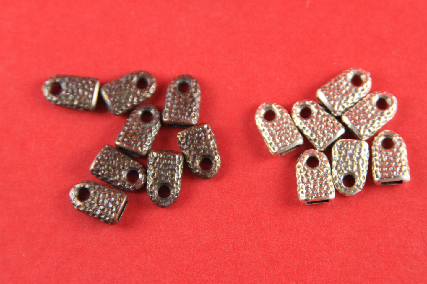 6/6 MADE IN EUROPE 2 cord ends, leather cord ends, copper cord ends, flat leather cord clasp, 5mm flat cord ends, (X5852AC) Qty2