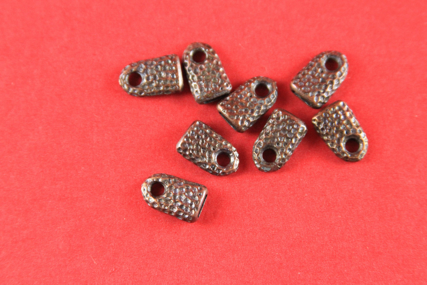 6/6 MADE IN EUROPE 2 cord ends, leather cord ends, copper cord ends, flat leather cord clasp, 5mm flat cord ends, (X5852AC) Qty2