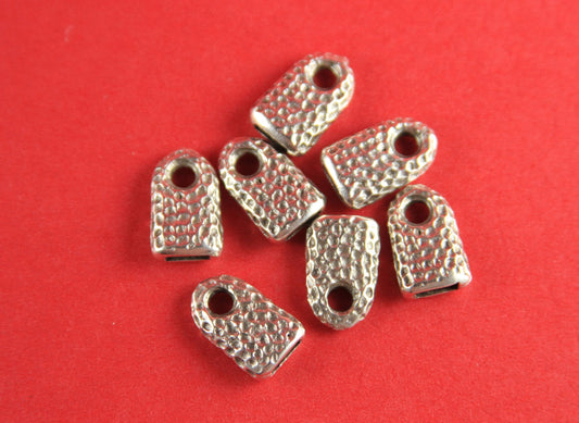 6/6 MADE IN EUROPE 2 cord ends, leather cord ends, leather cord end caps, flat leather cord clasp, 5mm flat cord ends, (X5852as)Qty2