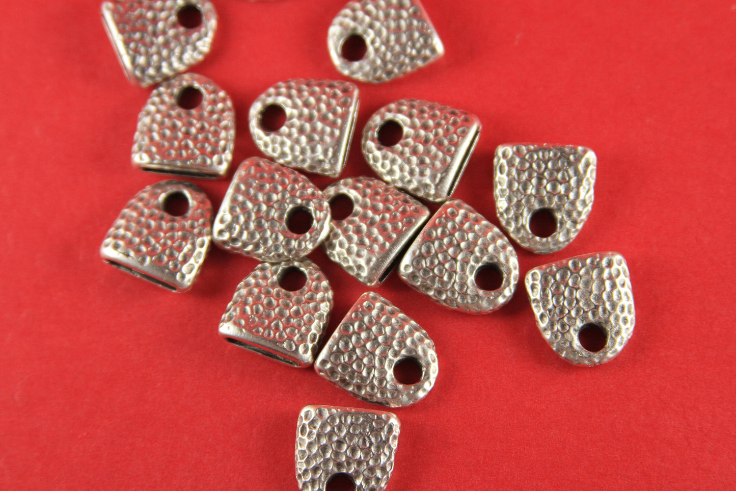 6/6 MADE IN EUROPE 2 cord ends, 12mm hole cord ends, leather cord end caps, leather cord clasp, flat leather cord end (X5853AS)Qty2