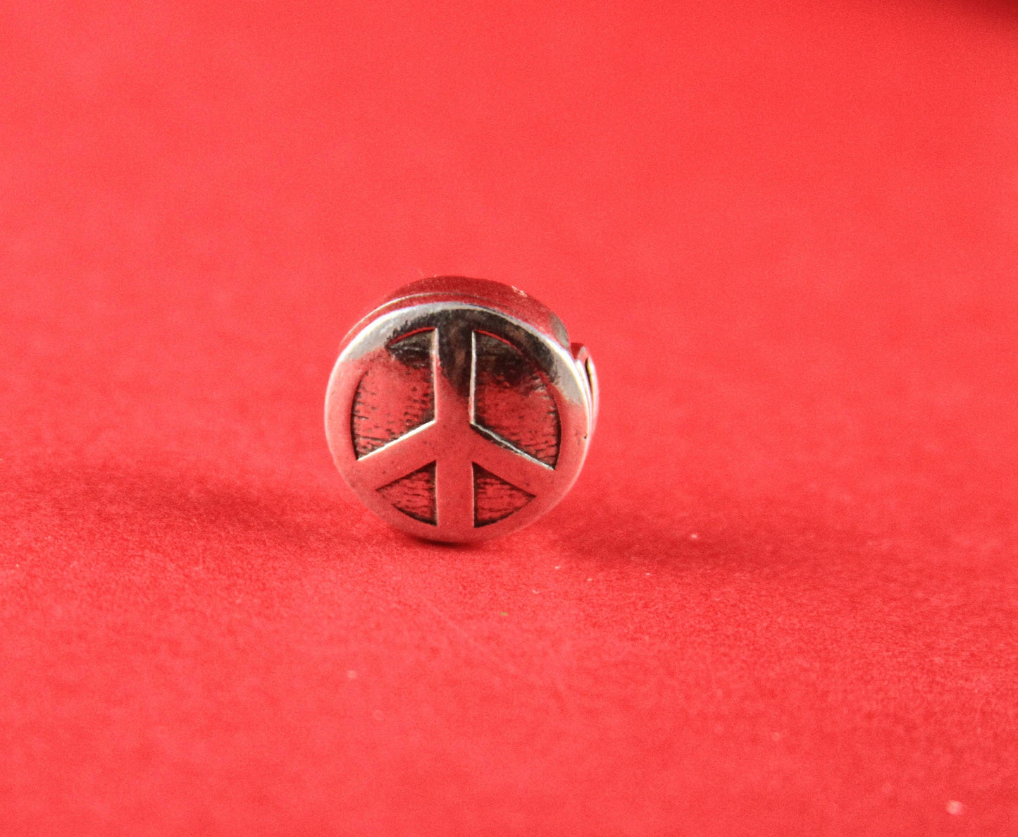 FC0116>>MADE in EUROPE zamak flat cord  clasp, peace sign clasp, zamak  peace sign clasp, 6mm flat cord  clasp (TM766) Qty1