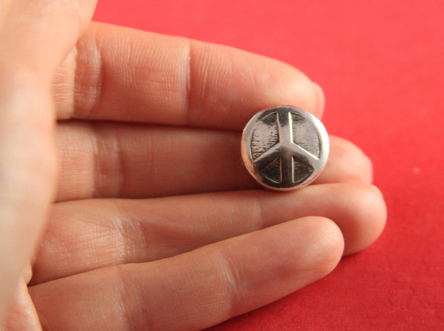 FC0116>>MADE in EUROPE zamak flat cord  clasp, peace sign clasp, zamak  peace sign clasp, 6mm flat cord  clasp (TM766) Qty1