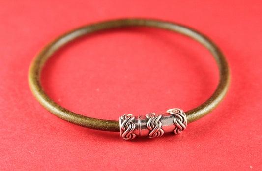 RC0029>>MADE IN EUROPE 4mm cord magnetic clasp, 4mm round leather cord clasp, round cord zamak clasp (TM4ND) Qty1