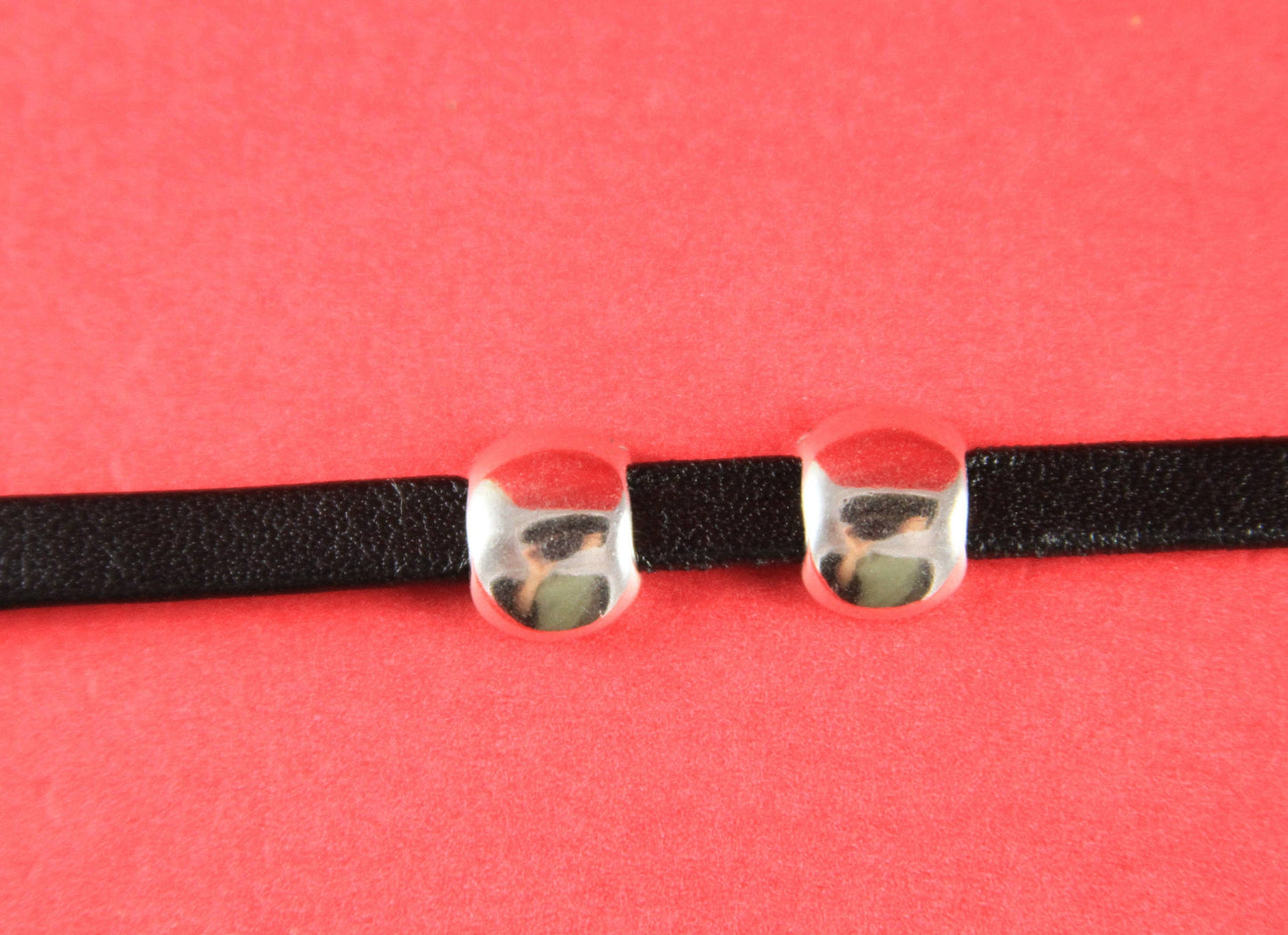 FS0216>>MADE in EUROPE 4 zamak sliders for 5mm cord, flat cord slider, zamak round flat  slider (ABLZ154s) qty4