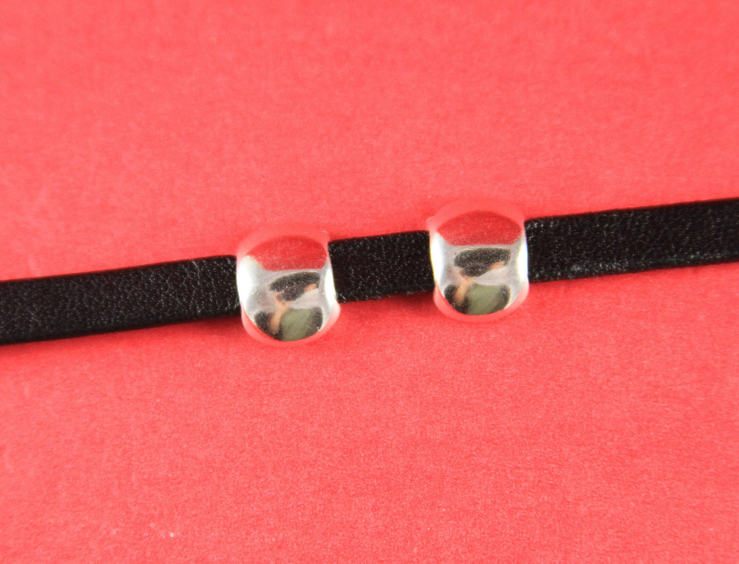 FS0216>>MADE in EUROPE 4 zamak sliders for 5mm cord, flat cord slider, zamak round flat  slider (ABLZ154s) qty4