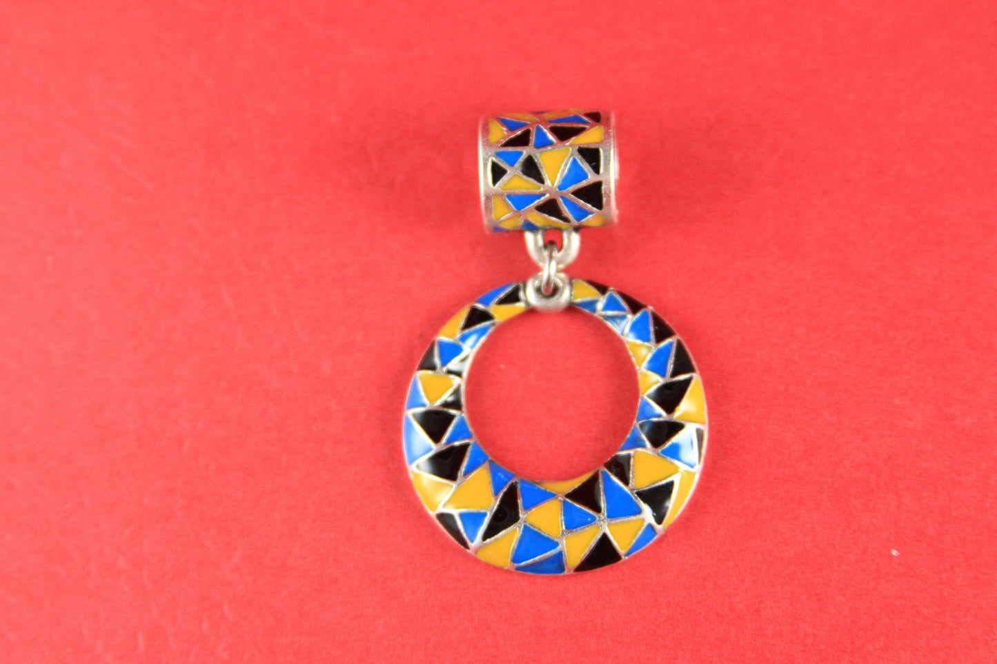 0069>>MADE IN EUROPE enamel pendant with bail slider, heavy duty pendant with bail slider for 10mm cord (E6017-1/6021-1)