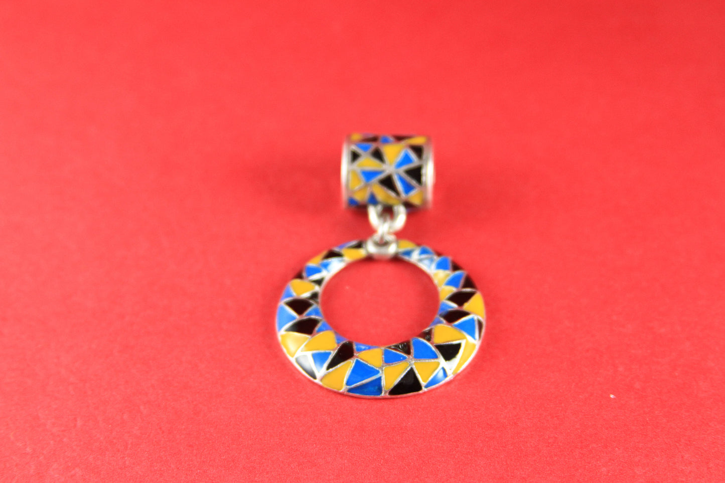 0069>>MADE IN EUROPE enamel pendant with bail slider, heavy duty pendant with bail slider for 10mm cord (E6017-1/6021-1)