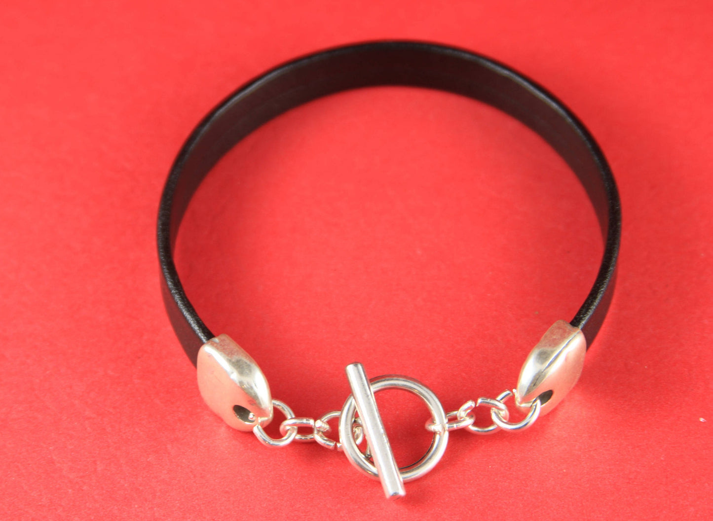 FC0170>> MADE in EUROPE zamak hammered toggle clasp, 10mm flat cord zamak hook clasp with extention chain, Qty1