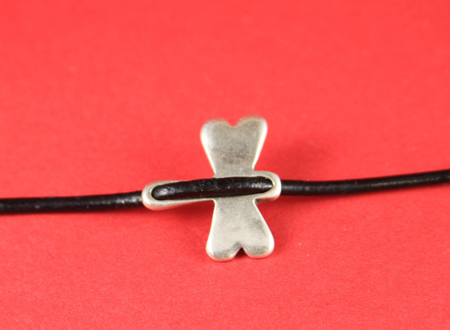 0/1 MADE in EUROPE 2 zamak dragonfly sliders, silver dragonfly charms (78125/03) qty2