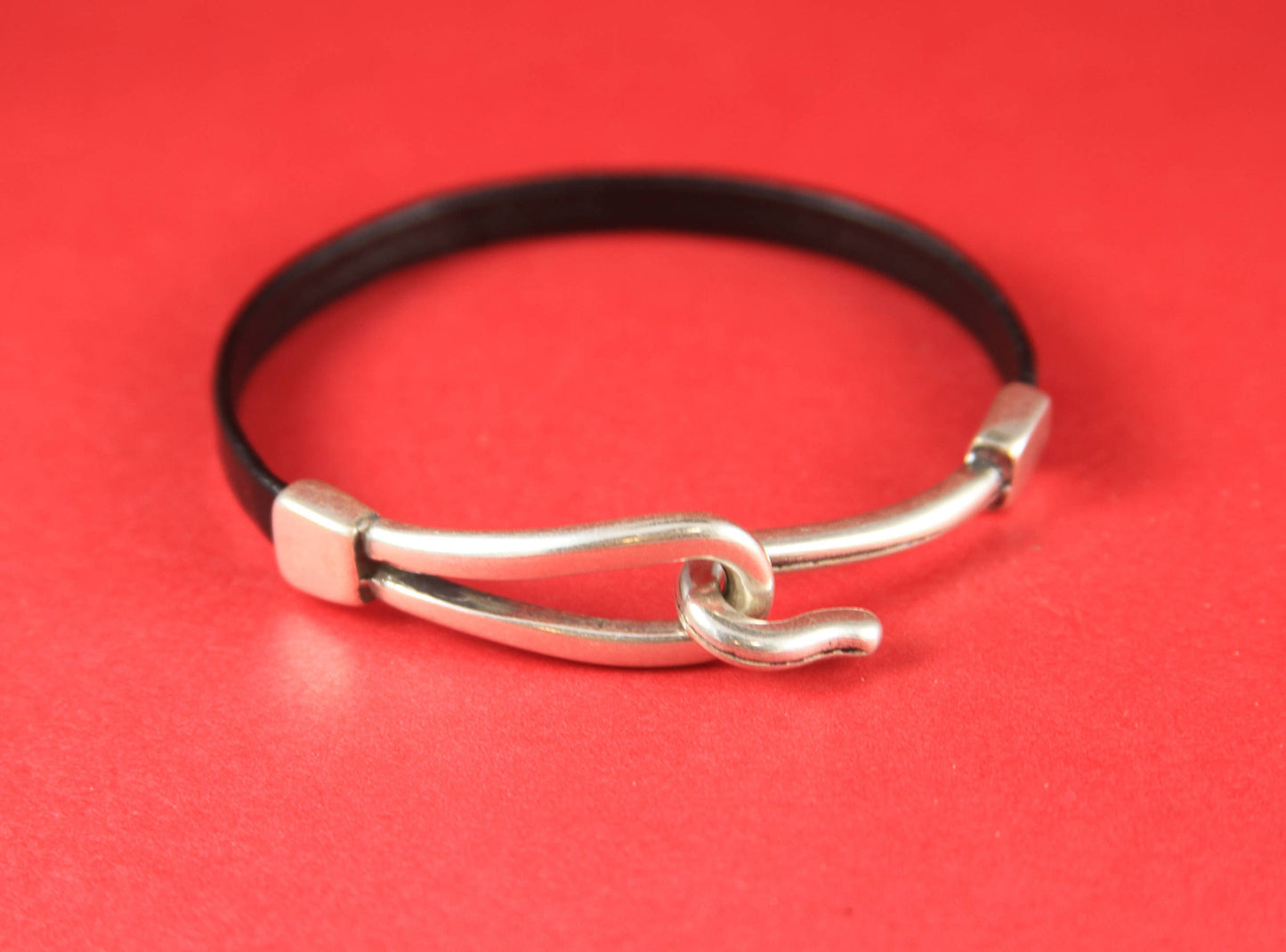 FC0264>>MADE in EUROPE zamak clasp, zamak hook clasp, rustic hook clasp, 6mm flat cord hook clasp qty1