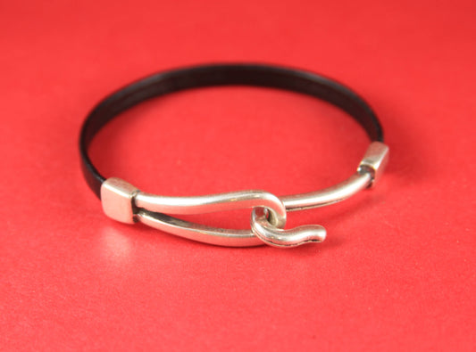 FC0264>>MADE in EUROPE zamak clasp, zamak hook clasp, rustic hook clasp, 6mm flat cord hook clasp qty1