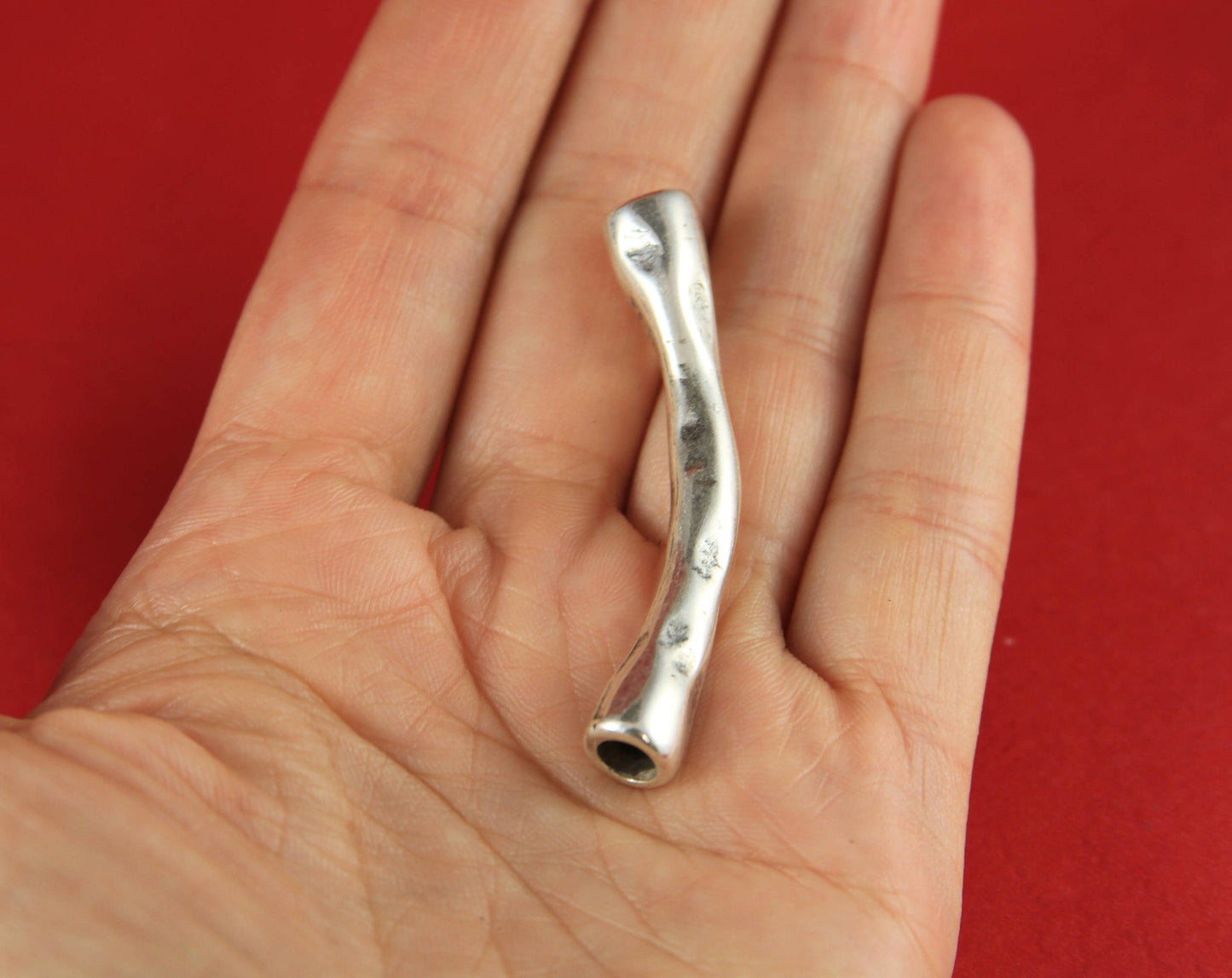 RS0021>>MADE in EUROPE zamak hammered tube-connector , 5mm hole zamak connector, round cord hammered tube connector (77660/05) qty1