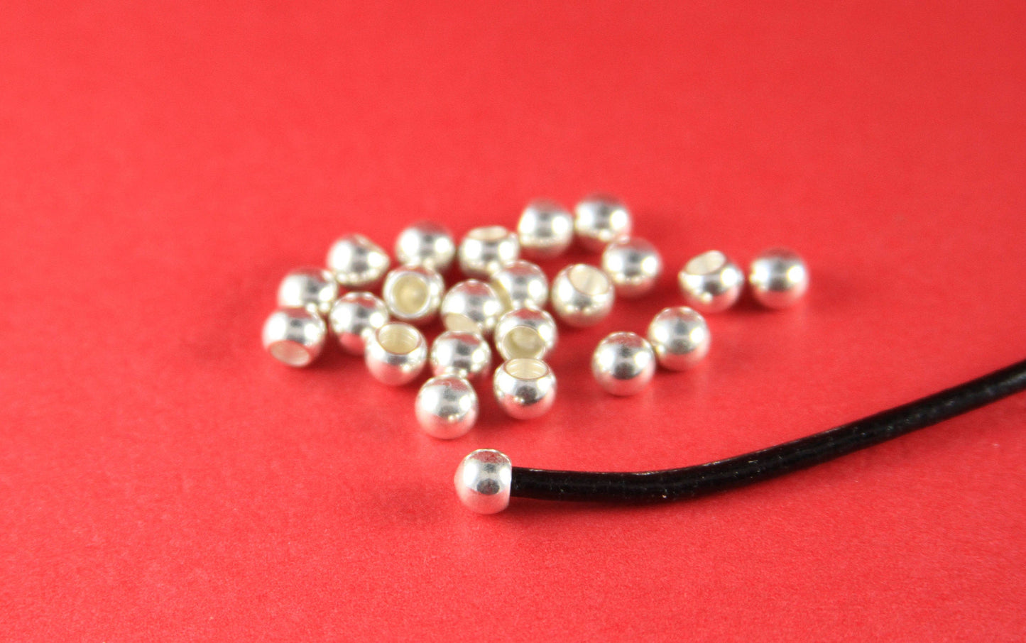 6/5 MADE in EUROPE 6 silver cord ends, silver end caps, 3mm cord ends (Ablz165s) Qty6