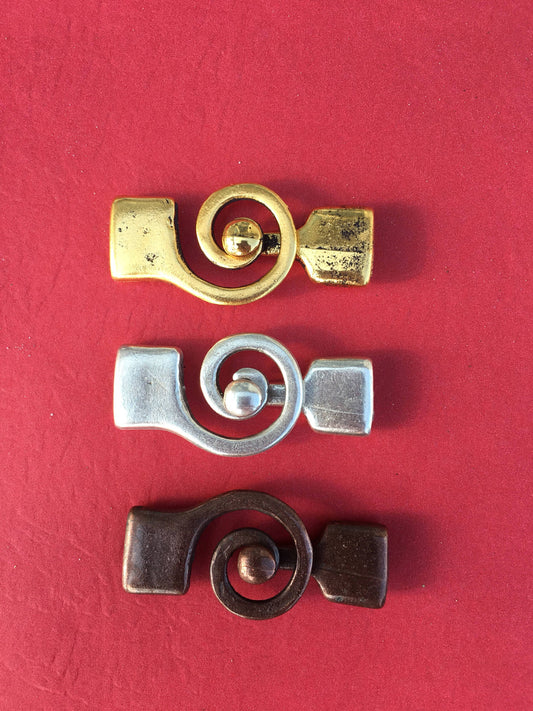 FC0283>>MADE IN EUROPE toggle clasp, swirl toggle clasp, spiral toggle clasp, large toggle clasp (X5843)