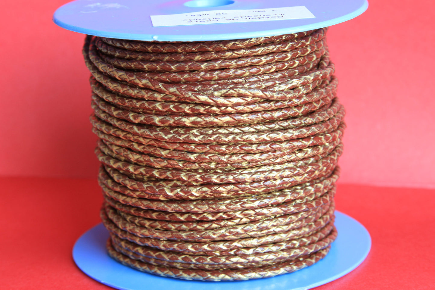 MADE IN SPAIN  24" of 3mm braided leather cord, braided leather cord, 3mm round braided  leather cord, (tr3mtorv)