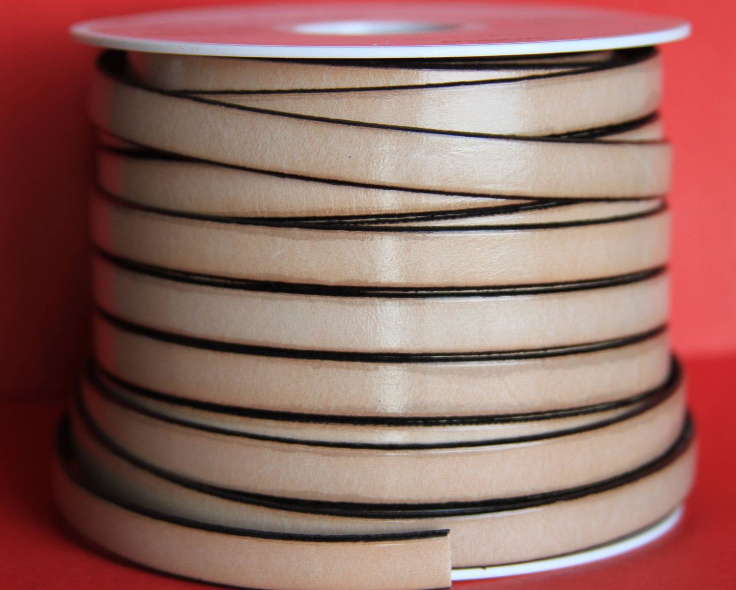 MADE in EUROPE 24" flat leather cord, taupe 10mm leather cord, genuine leather cord (221/10/32)