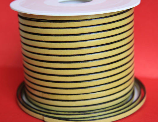 MADE in EUROPE 1 yard of 5mm flat leather cord, genuine leather 5mm strip, flat yellow leather cord (221/05/22)