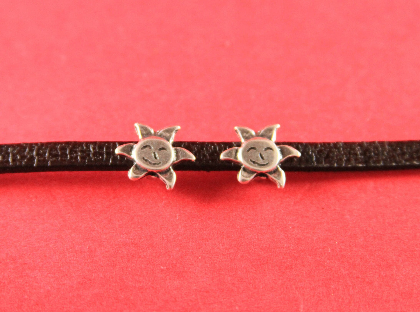 FS0194>>MADE in EUROPE 3 zamak sun sliders for 5mm flat cord, flat cord slider, zamak tiny sun sliders  qty3