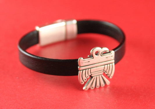 FS0147>>MADE in EUROPE zamak eagle slider for 10mm flat leather cord, zamak bird slider for bracelet, 10mm flat cord slider Qty1